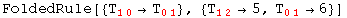 FoldedRule[{T_ (10)^  →T_ (01)^  }, {T_ (12)^  →5, T_ (01)^  →6}]