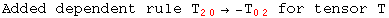 Added dependent rule T_ (20)^&nbsp;&nbsp;&rarr; -T_ (02)^&nbsp;&nbsp; for tensor T